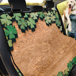 Irish Four Leaf Clovers Wood Print Pet Car Back Seat Cover