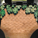 Irish Four Leaf Clovers Wood Print Pet Car Back Seat Cover