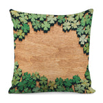 Irish Four Leaf Clovers Wood Print Pillow Cover