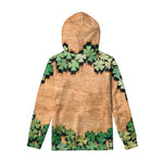 Irish Four Leaf Clovers Wood Print Pullover Hoodie