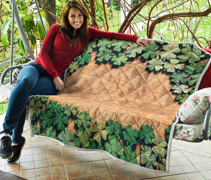 Irish Four Leaf Clovers Wood Print Quilt