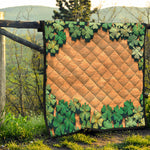 Irish Four Leaf Clovers Wood Print Quilt