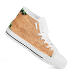 Irish Four Leaf Clovers Wood Print White High Top Shoes