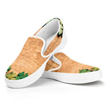 Irish Four Leaf Clovers Wood Print White Slip On Shoes