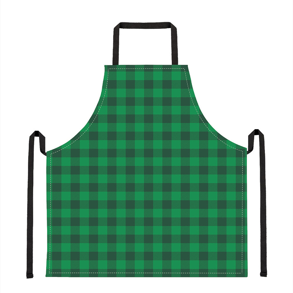 Irish Green Buffalo Check Pattern Print Apron