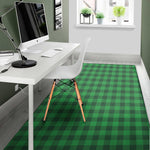 Irish Green Buffalo Check Pattern Print Area Rug