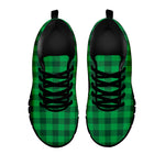 Irish Green Buffalo Check Pattern Print Black Sneakers