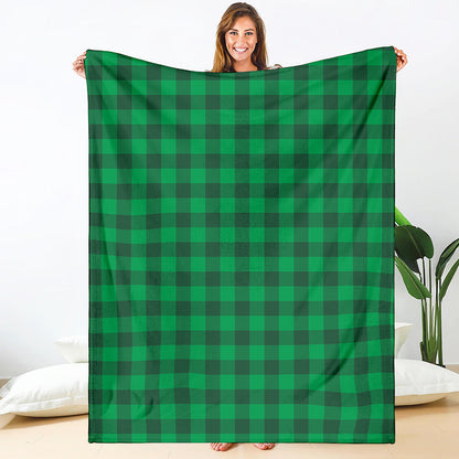 Irish Green Buffalo Check Pattern Print Blanket