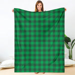 Irish Green Buffalo Check Pattern Print Blanket