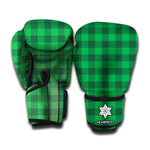 Irish Green Buffalo Check Pattern Print Boxing Gloves
