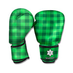 Irish Green Buffalo Check Pattern Print Boxing Gloves