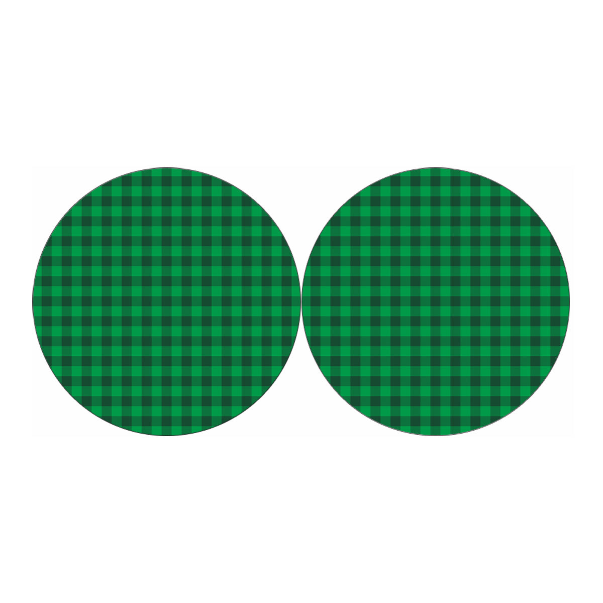 Irish Green Buffalo Check Pattern Print Car Coasters