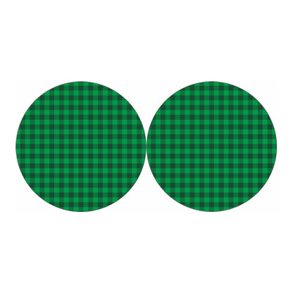 Irish Green Buffalo Check Pattern Print Car Coasters