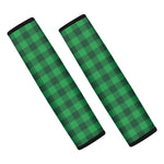 Irish Green Buffalo Check Pattern Print Car Seat Belt Covers