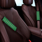 Irish Green Buffalo Check Pattern Print Car Seat Belt Covers