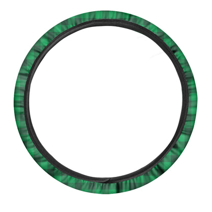 Irish Green Buffalo Check Pattern Print Car Steering Wheel Cover