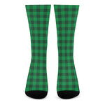 Irish Green Buffalo Check Pattern Print Crew Socks