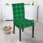 Irish Green Buffalo Check Pattern Print Dining Chair Slipcover