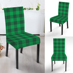 Irish Green Buffalo Check Pattern Print Dining Chair Slipcover