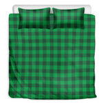 Irish Green Buffalo Check Pattern Print Duvet Cover Bedding Set