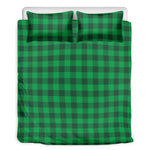 Irish Green Buffalo Check Pattern Print Duvet Cover Bedding Set
