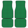 Irish Green Buffalo Check Pattern Print Front and Back Car Floor Mats