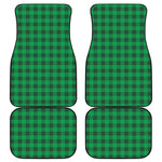 Irish Green Buffalo Check Pattern Print Front and Back Car Floor Mats
