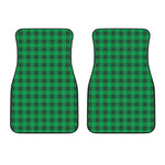 Irish Green Buffalo Check Pattern Print Front Car Floor Mats