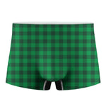 Irish Green Buffalo Check Pattern Print Men's Boxer Briefs