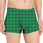 Irish Green Buffalo Check Pattern Print Men's Boxer Briefs