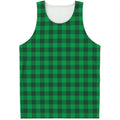 Irish Green Buffalo Check Pattern Print Men's Tank Top