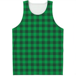 Irish Green Buffalo Check Pattern Print Men's Tank Top