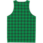 Irish Green Buffalo Check Pattern Print Men's Tank Top