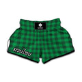 Irish Green Buffalo Check Pattern Print Muay Thai Boxing Shorts
