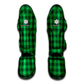 Irish Green Buffalo Check Pattern Print Muay Thai Shin Guards