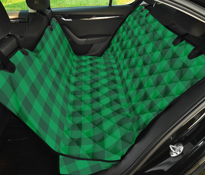 Irish Green Buffalo Check Pattern Print Pet Car Back Seat Cover