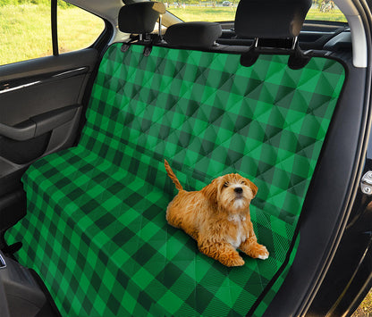 Irish Green Buffalo Check Pattern Print Pet Car Back Seat Cover