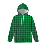 Irish Green Buffalo Check Pattern Print Pullover Hoodie