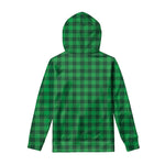 Irish Green Buffalo Check Pattern Print Pullover Hoodie