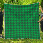 Irish Green Buffalo Check Pattern Print Quilt