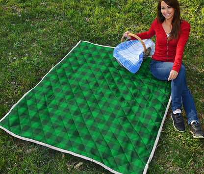 Irish Green Buffalo Check Pattern Print Quilt