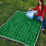Irish Green Buffalo Check Pattern Print Quilt
