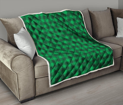 Irish Green Buffalo Check Pattern Print Quilt