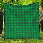 Irish Green Buffalo Check Pattern Print Quilt