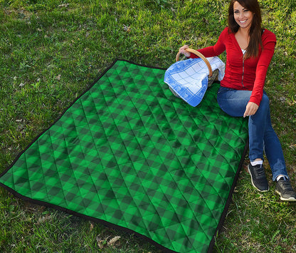 Irish Green Buffalo Check Pattern Print Quilt