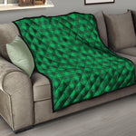 Irish Green Buffalo Check Pattern Print Quilt