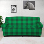 Irish Green Buffalo Check Pattern Print Sofa Cover