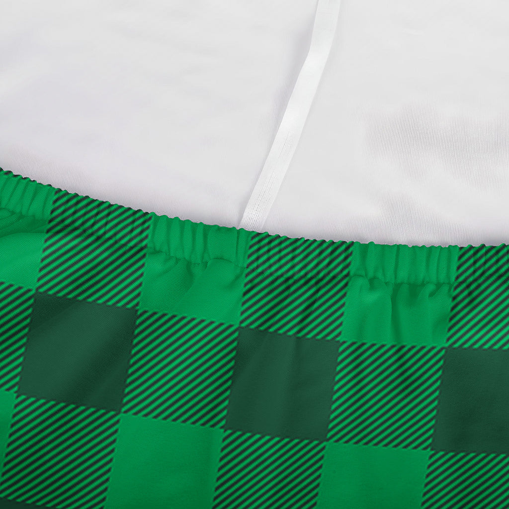Irish Green Buffalo Check Pattern Print Sofa Cover