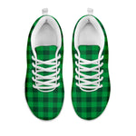 Irish Green Buffalo Check Pattern Print White Sneakers