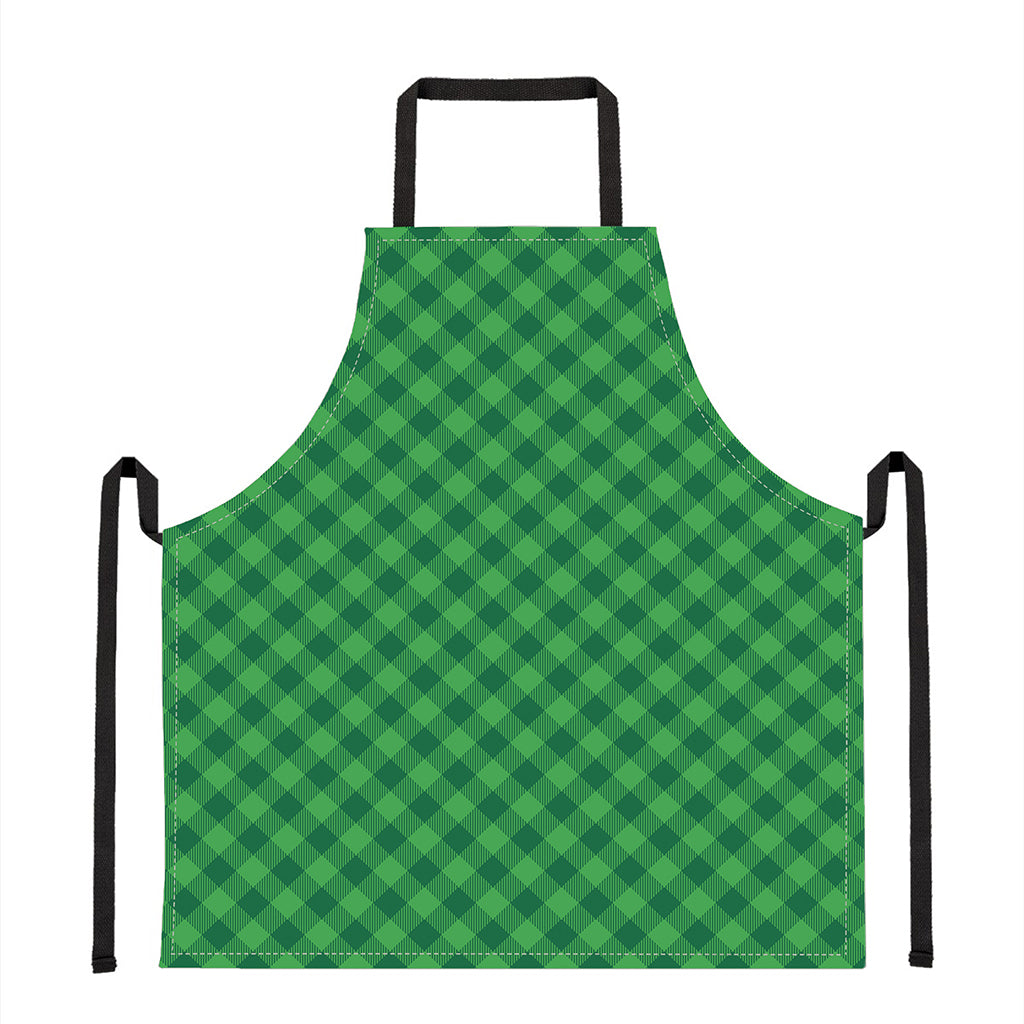 Irish Green Buffalo Plaid Print Apron